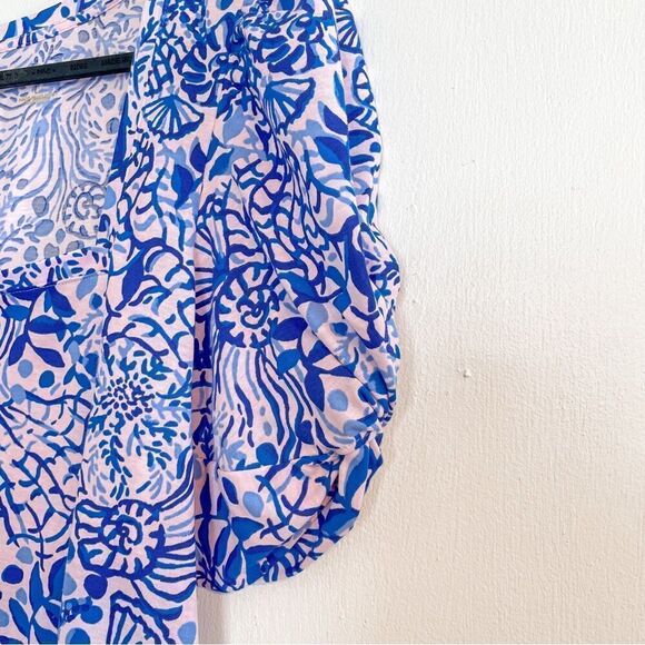 Lilly Pulitzer Haydn T-Shirt Dress Ocean Print L - Picture 6 of 10